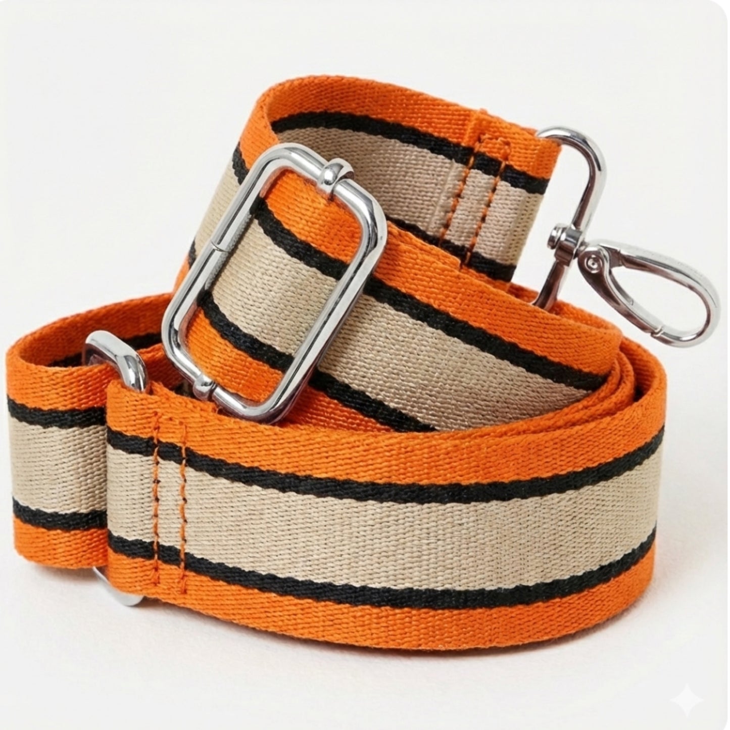 Orange Stripe Crossbody Bag Strap