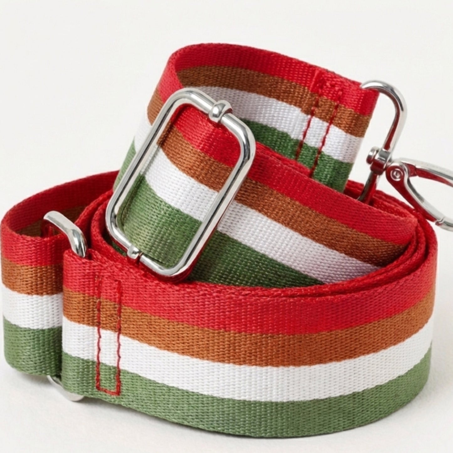 Red Green Stripe Crossbody Bag Strap