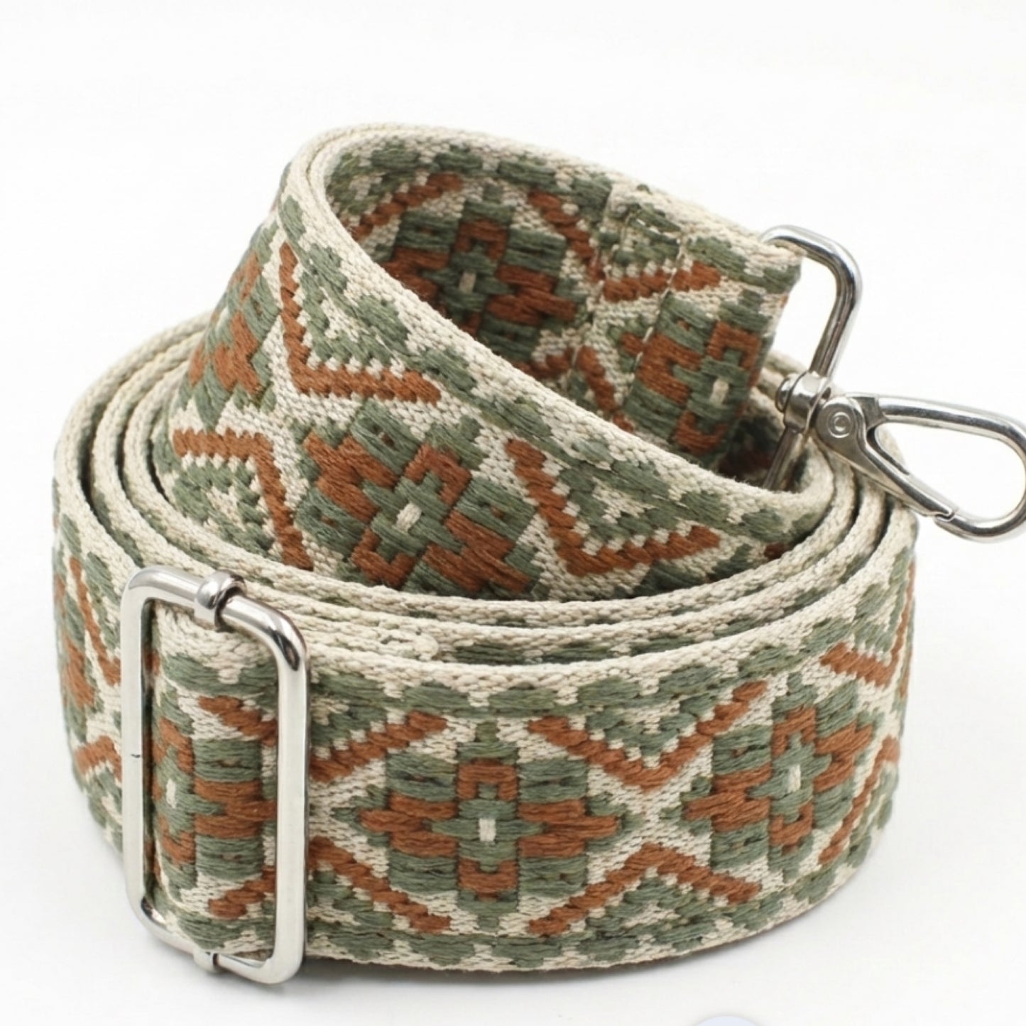 Beige Aztec Crossbody Bag Strap