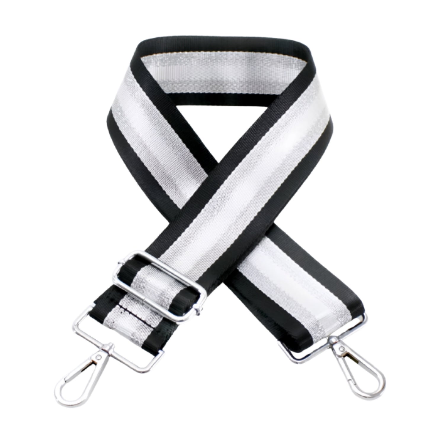 Black Silver Crossbody Bag Strap