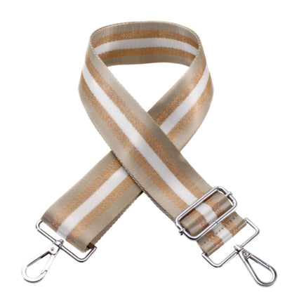 Taupe Stripe Crossbody Bag Strap
