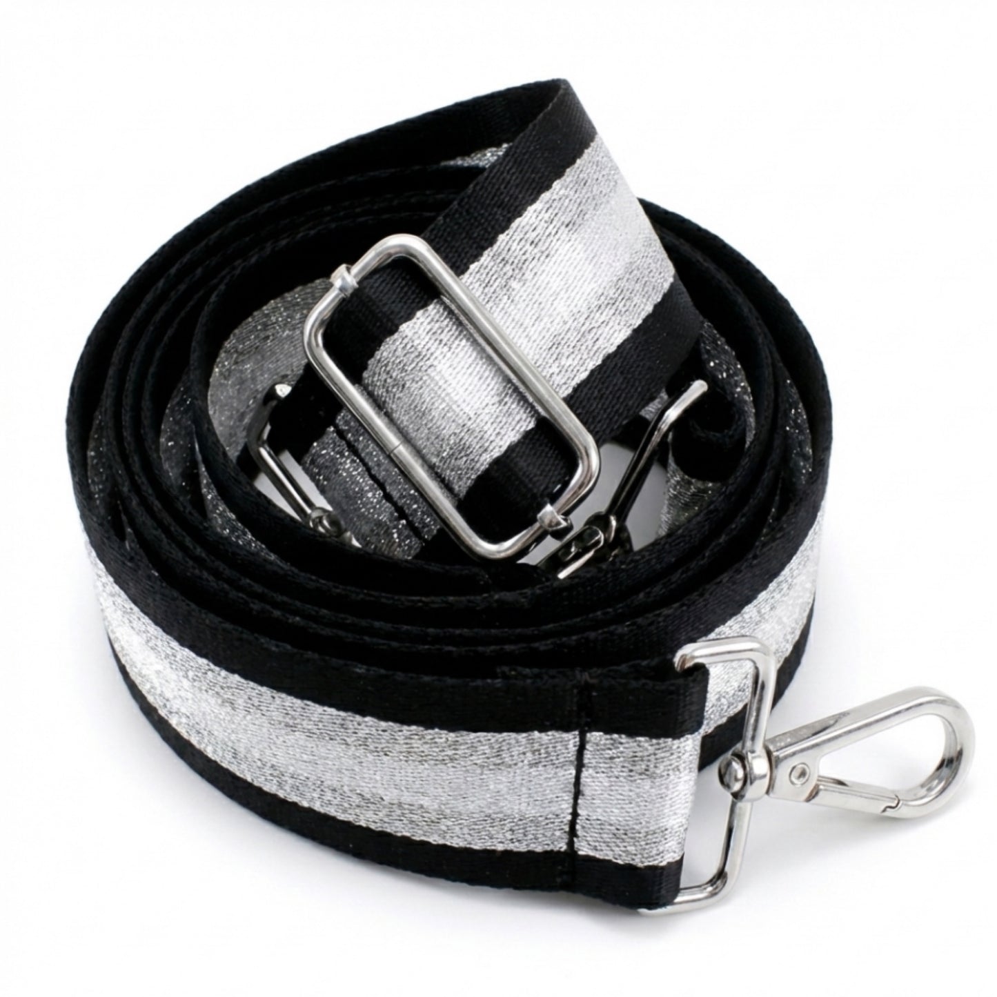 Black Silver Crossbody Bag Strap