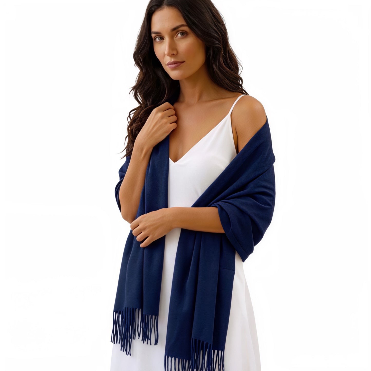 Navy Cashmere Shawl