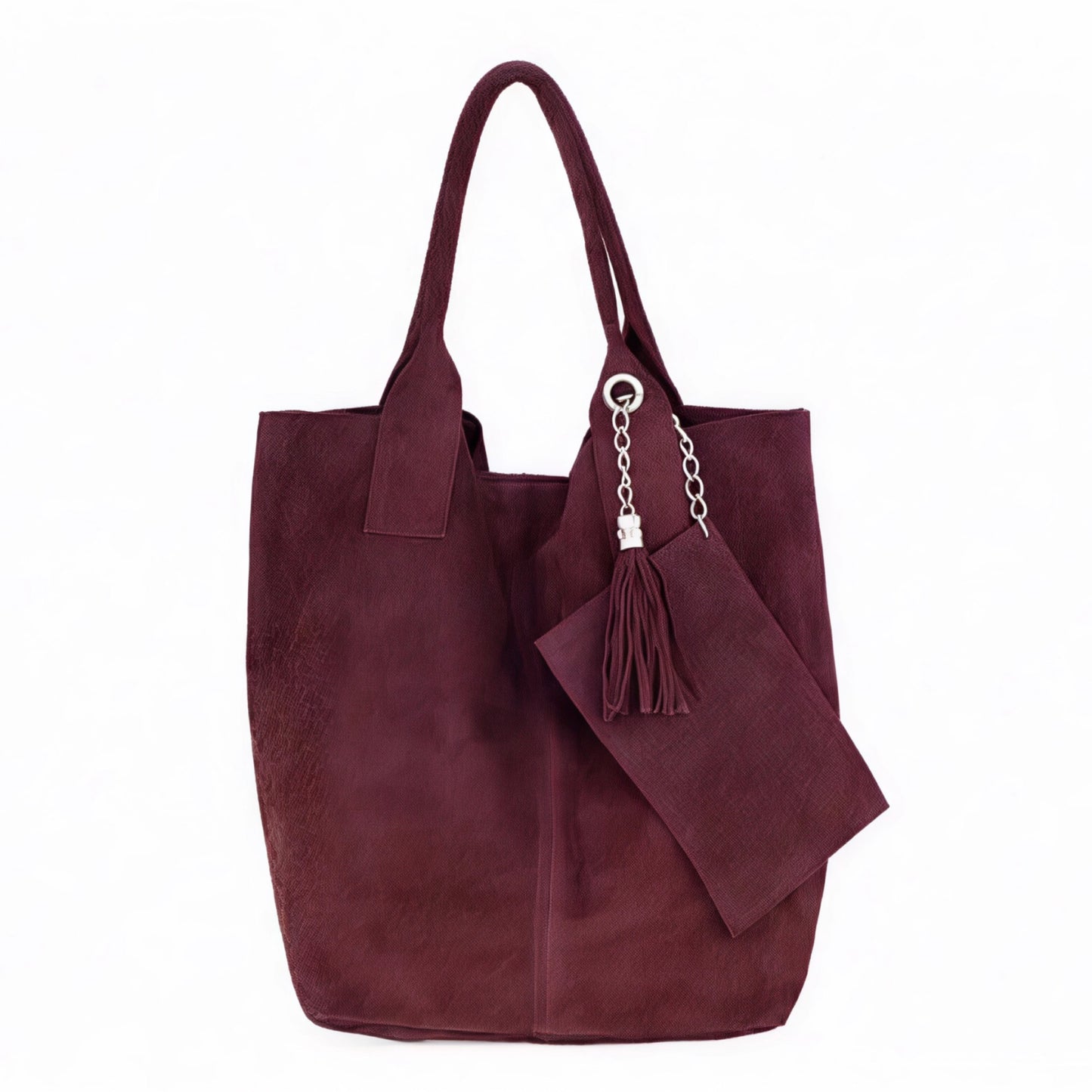 Zoe Red Suede Tote Bag