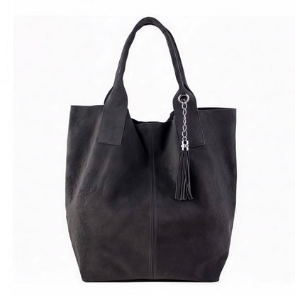Zoe Grey Suede Tote Bag