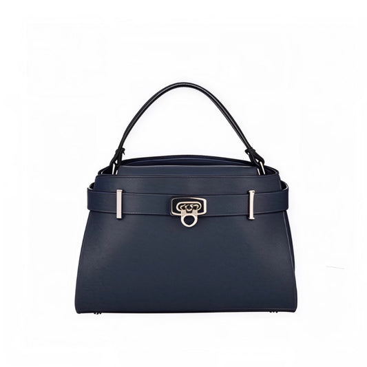 Orla Navy Belted Leather Bag