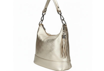 Lana Metallic Gold Boho Bag