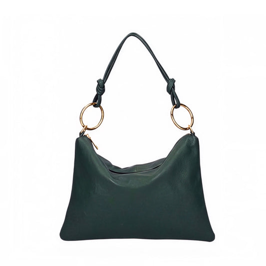 Claudia Green Shoulder Leather Bag