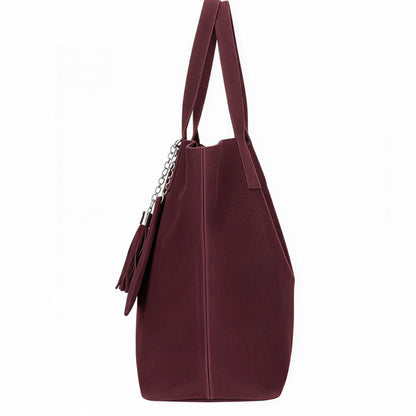 Zoe Red Suede Tote Bag