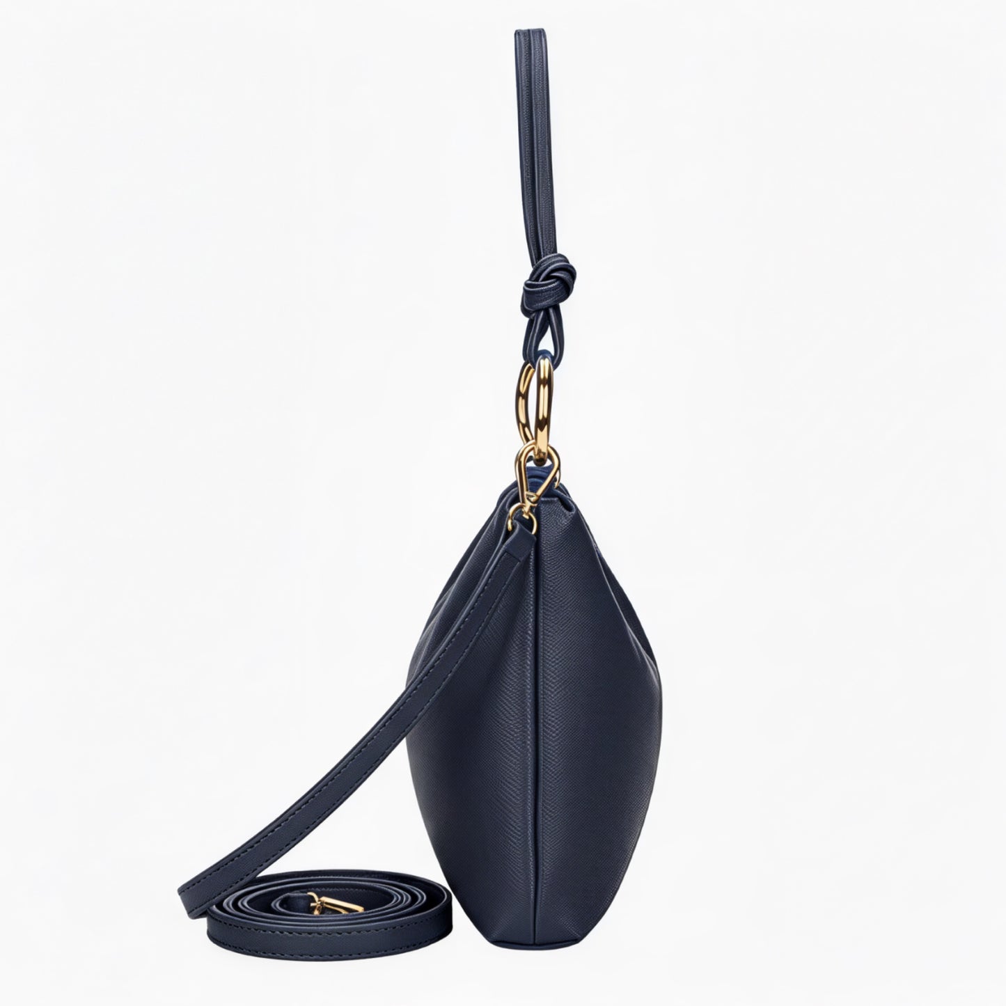 Claudia Navy Shoulder Leather Bag
