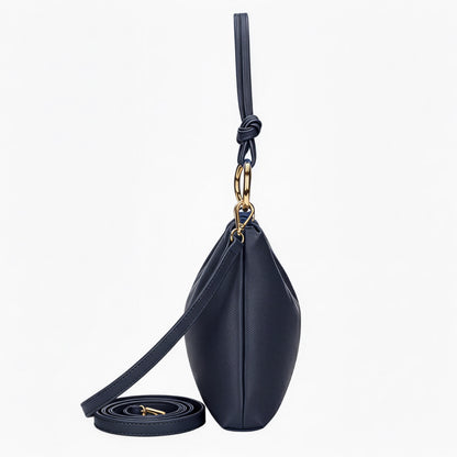 Claudia Navy Shoulder Leather Bag