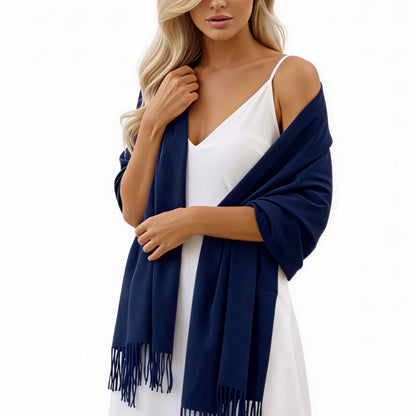 Navy Cashmere Shawl