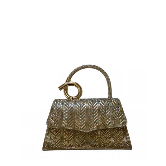 Sienna Gold Baguette Crystal Bag