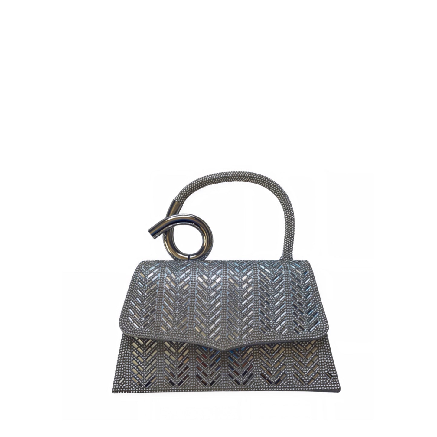 Sienna Silver Baguette Crystal Bag