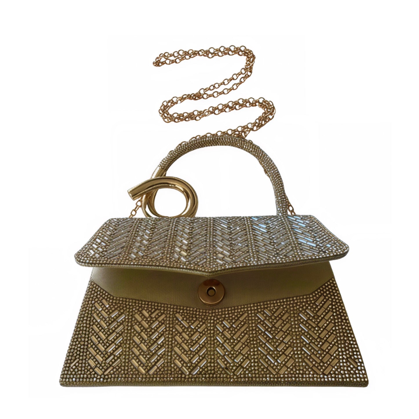 Sienna Gold Baguette Crystal Bag