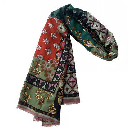 Green Bohemian Scarf