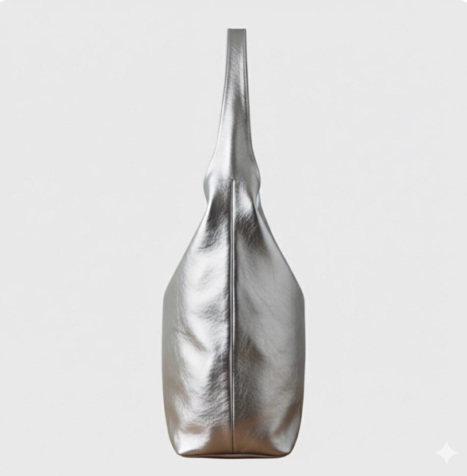 Sabrina Silver Metallic Bag