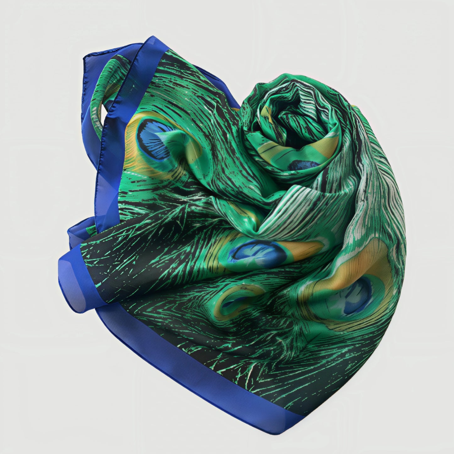Green Peacock Silk Scarf