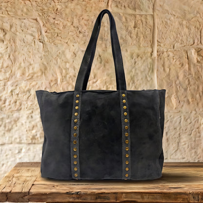 Roxy Grey Suede Tote Bag