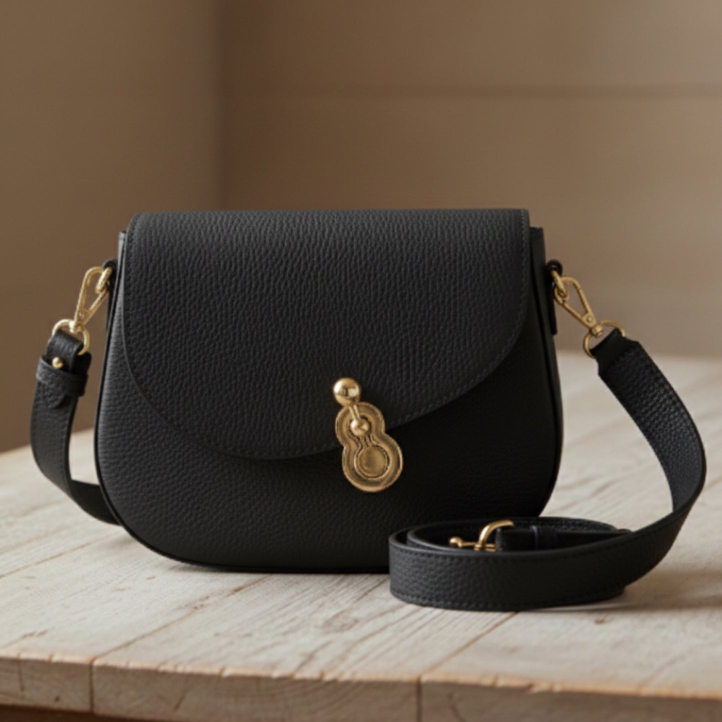 Mia Black Satchel Leather Bag