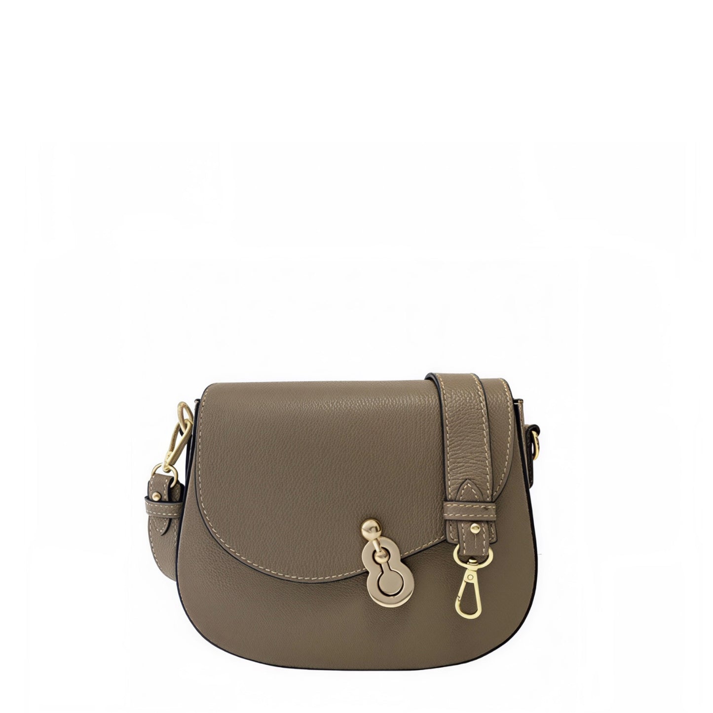 Mia Taupe Satchel Leather Bag