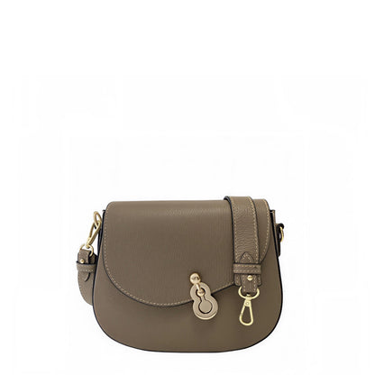 Mia Taupe Satchel Leather Bag