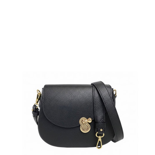 Mia Black Satchel Leather Bag