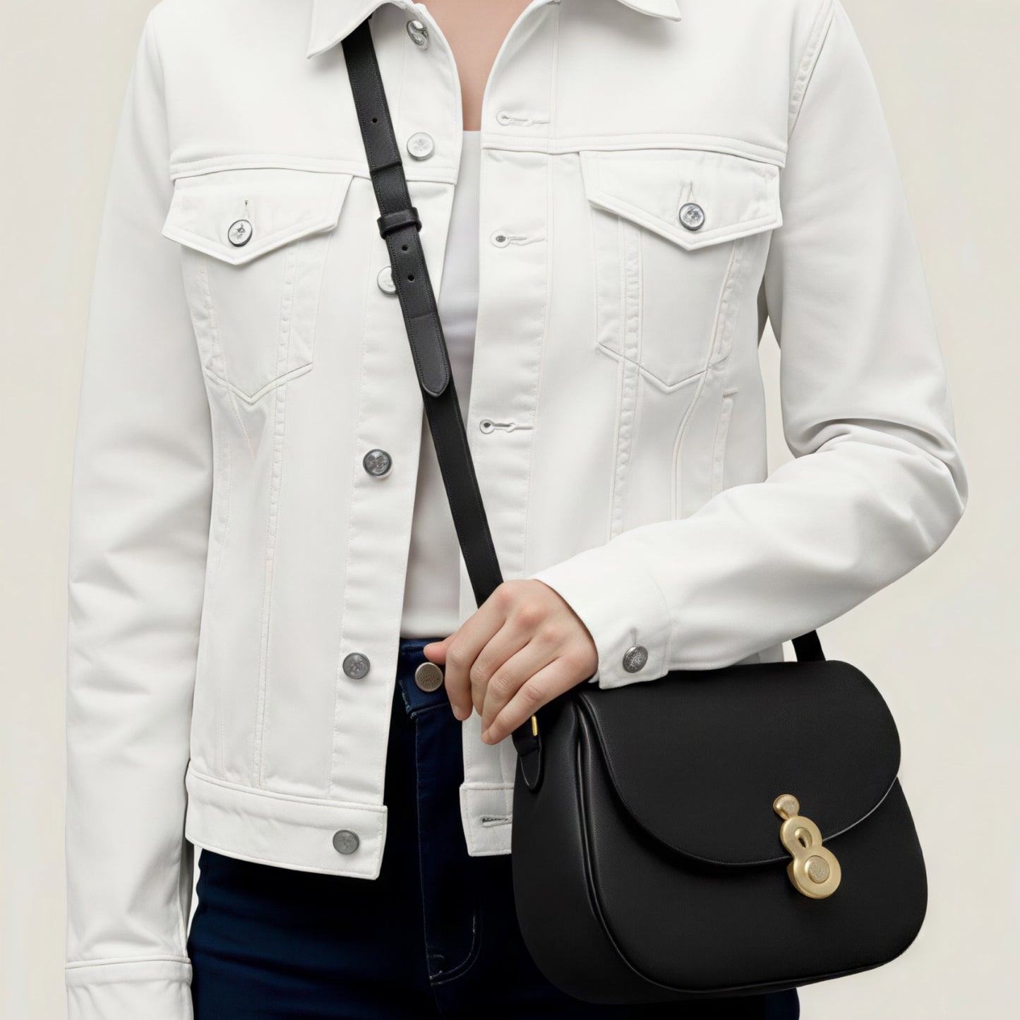Mia Black Satchel Leather Bag