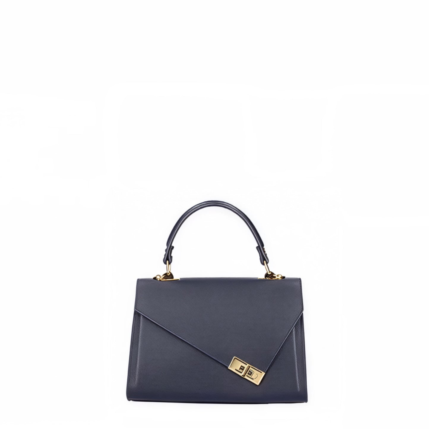 Charlotte Asymmetrical Navy Leather Bag