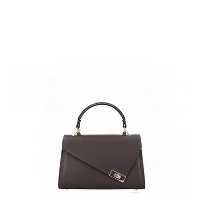 Charlotte Asymmetrical Brown Leather Bag