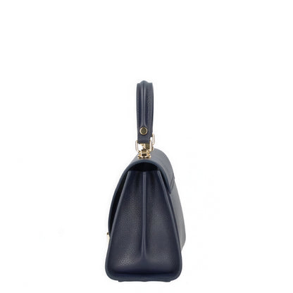 Charlotte Asymmetrical Navy Leather Bag