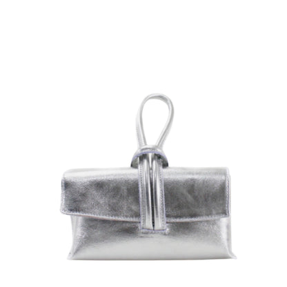 Zara - Loop Silver  Leather Bag