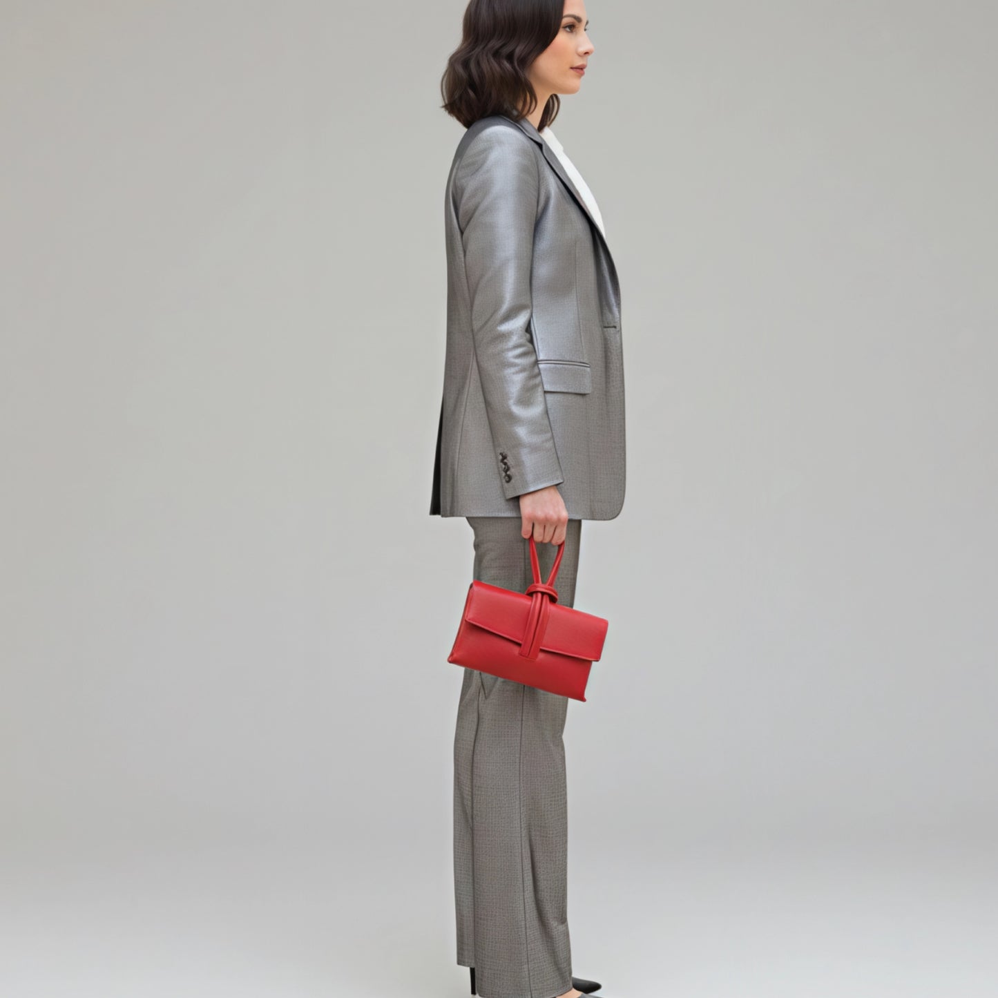 Zara - Loop Red  Leather Bag