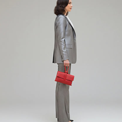Zara - Loop Red  Leather Bag