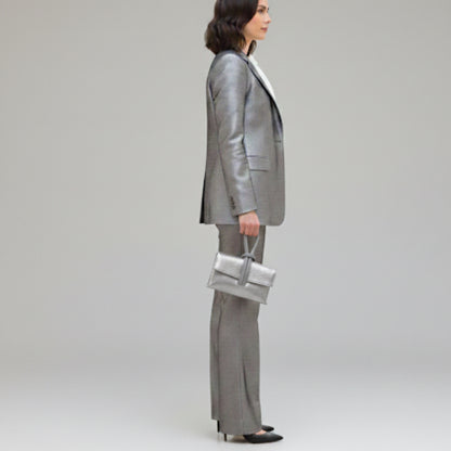 Zara - Loop Silver  Leather Bag