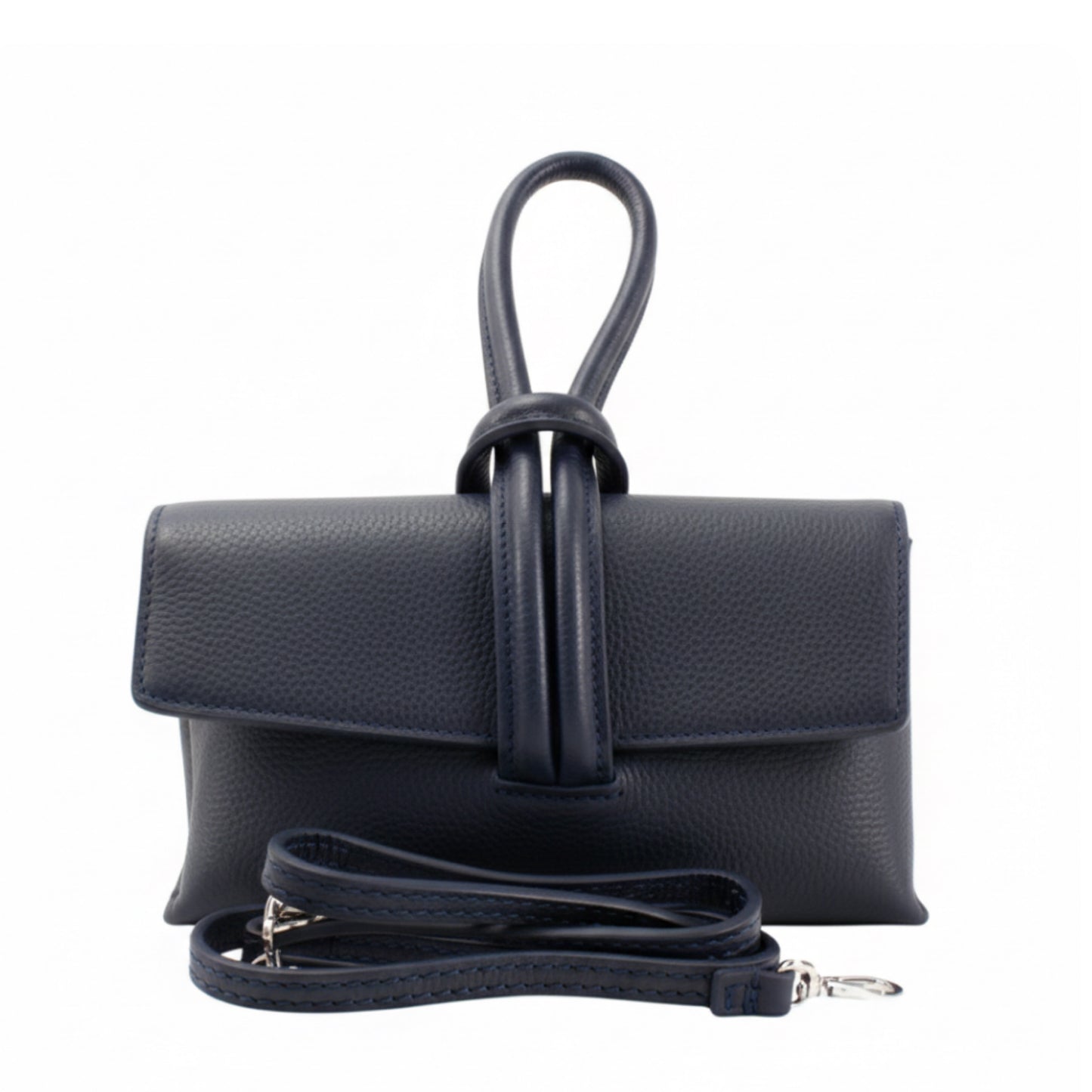 Zara - Loop Navy Leather Bag