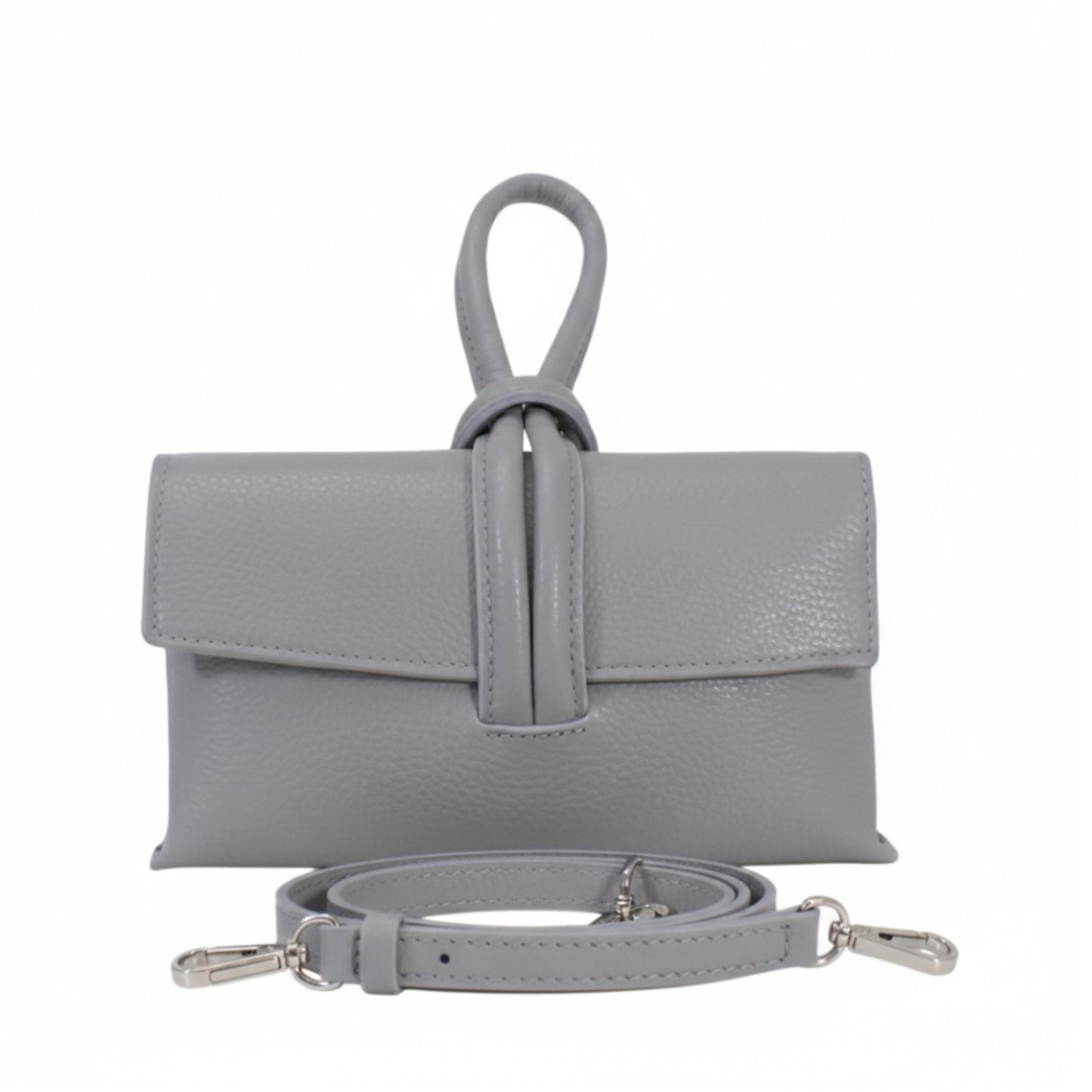 Zara - Loop Grey Leather Bag