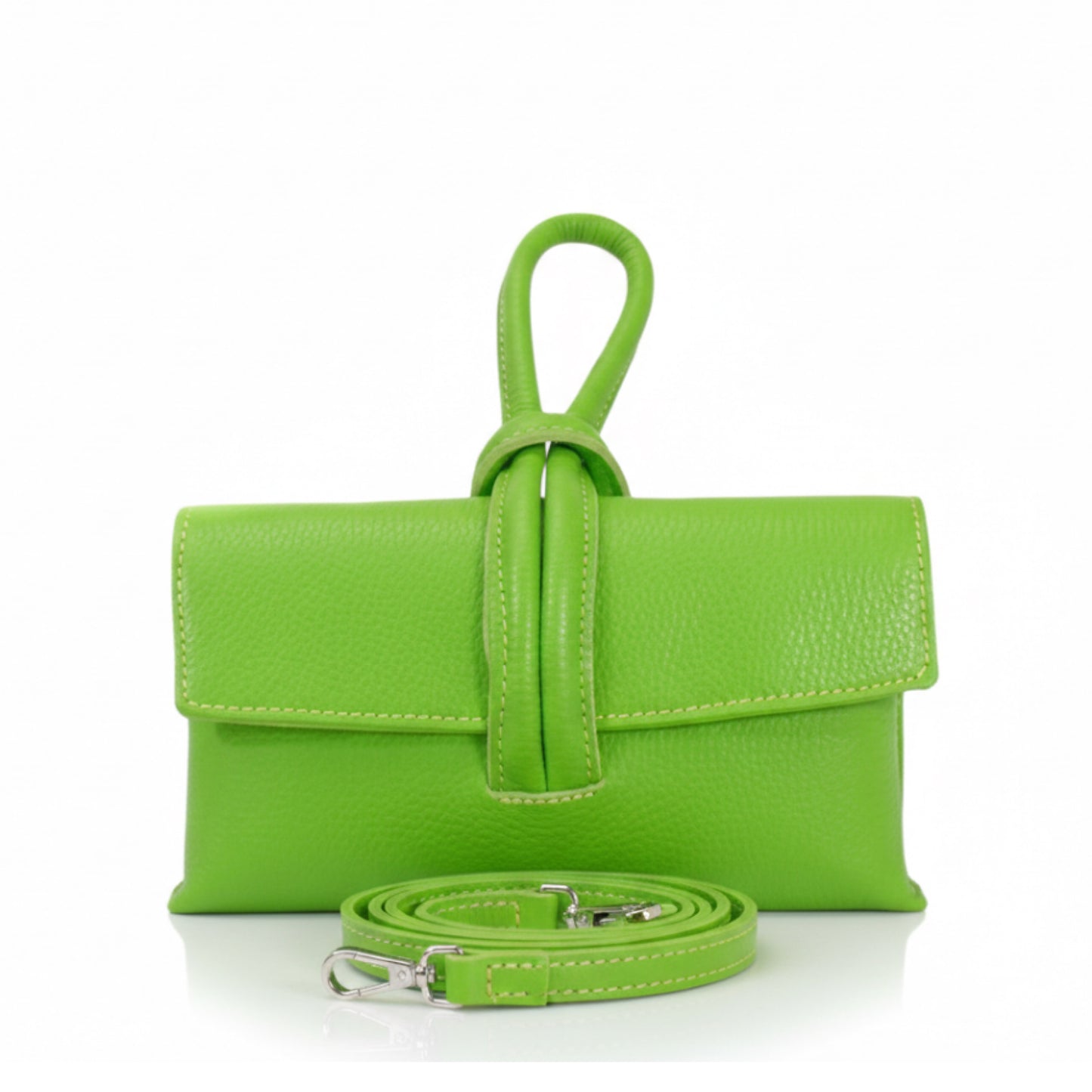 Zara - Loop Lime Green  Leather Bag