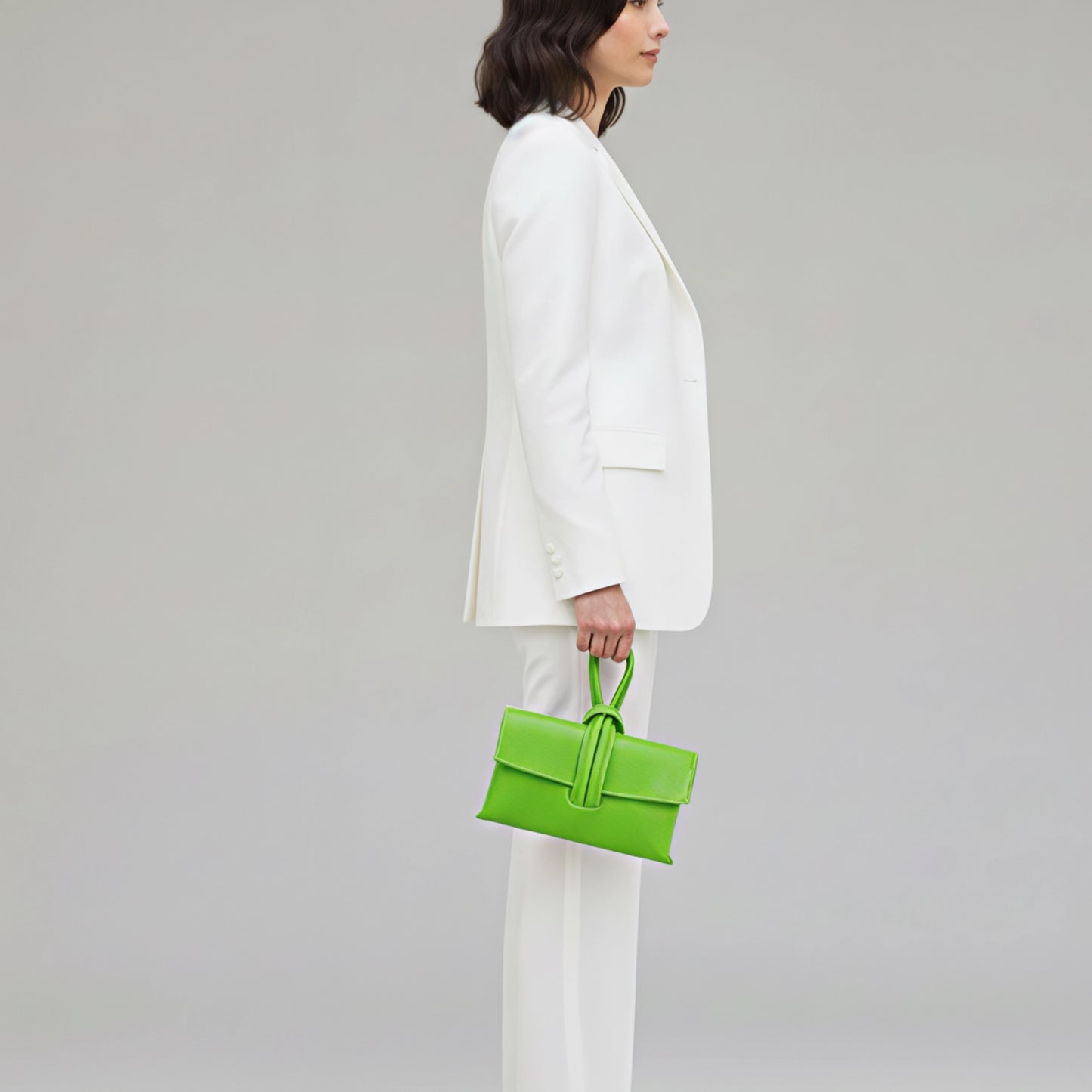 Zara - Loop Lime Green  Leather Bag