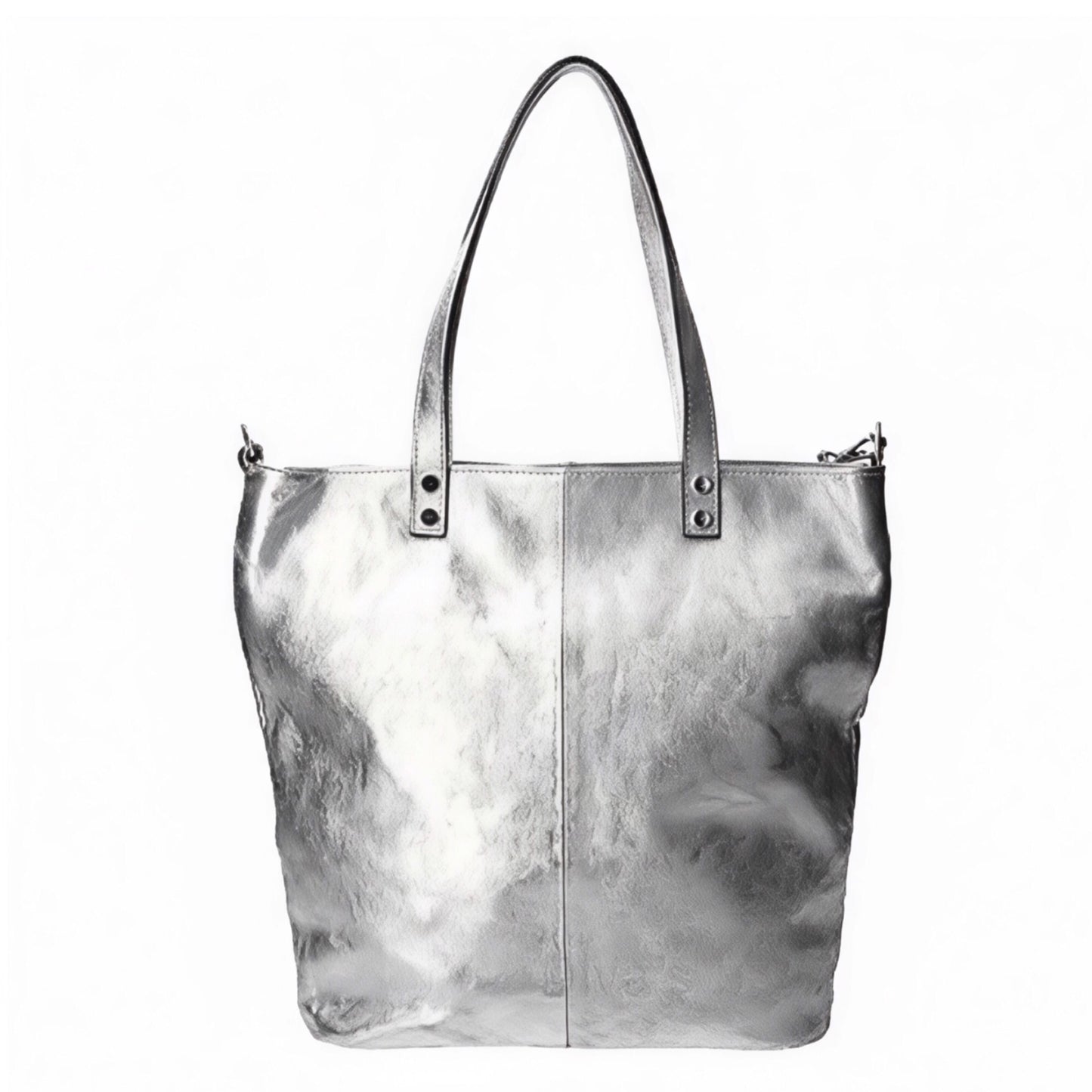 Lily Silver Leather Shoulder Bag