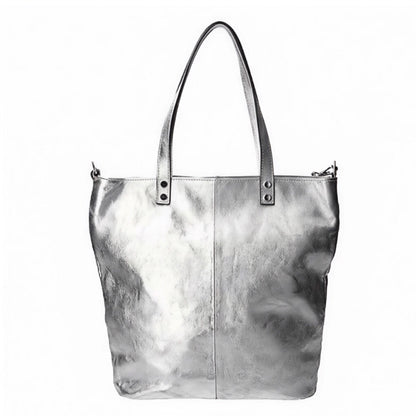 Lily Silver Leather Shoulder Bag