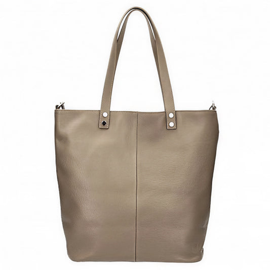 Lily Taupe Leather Shoulder Bag