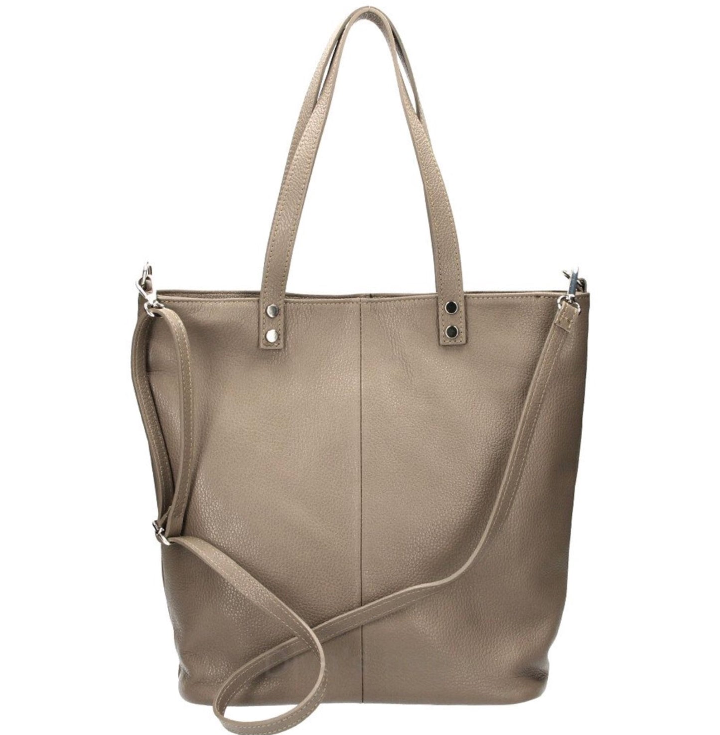 Lily Taupe Leather Shoulder Bag