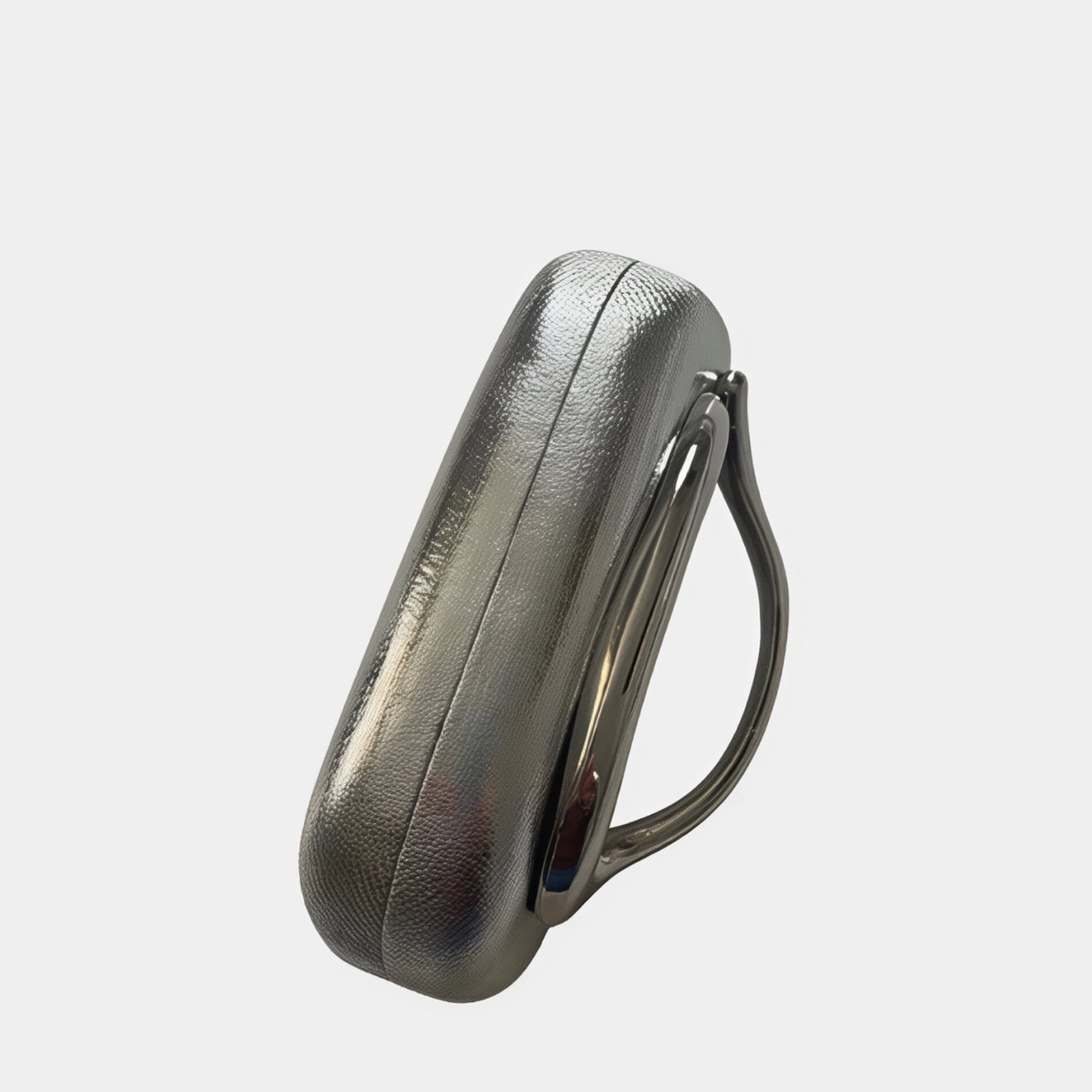Arabella Silver Oval Clutch Bag