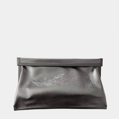 Freya Silver Metallic Oversized Clutch