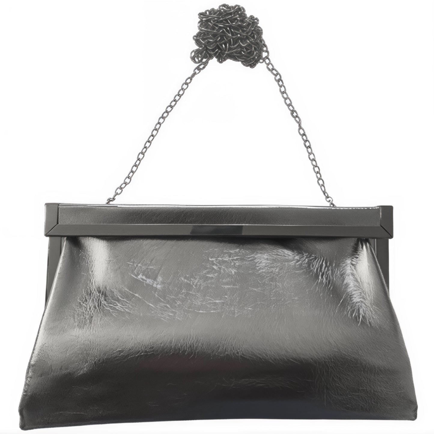 Freya Silver Metallic Oversized Clutch