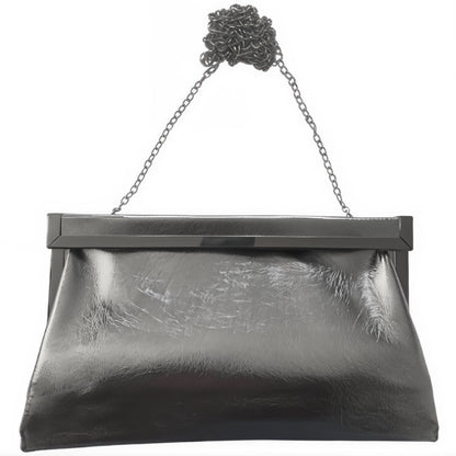 Freya Silver Metallic Oversized Clutch