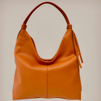 Alanis Orange Shoulder Leather Bag