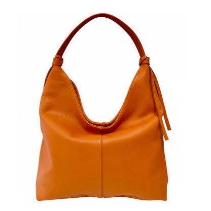 Alanis Orange Shoulder Leather Bag