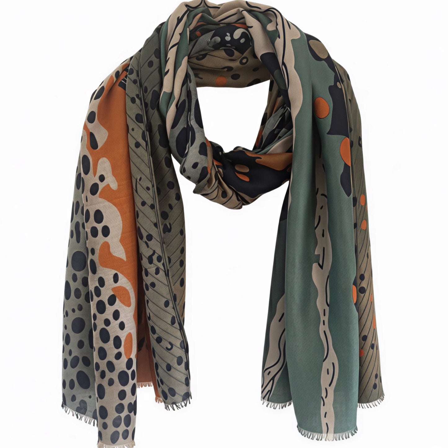 Orange Teal Scarf